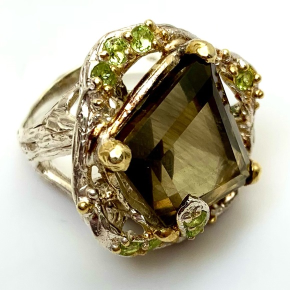 925 STERLING SILVER & LEMON QUARTZ GEMSTONE RING - Picture 14 of 15